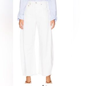 Citizens Of Humanity White Cropped Wide-Leg Jeans